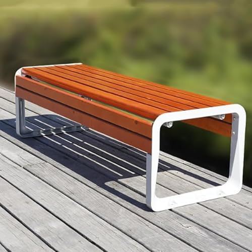 Weatherproof Metal Patio Bench, Outdoor Garden Seating, Backless Chair for Sunroom, Backyard, Front Porch & Park, Durable Cast Aluminum & Zinc Alloy (59x21.7x6.5in)
