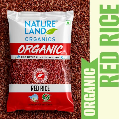 Image of Natureland Organics Red Rice 1 Kg (Total 2 Kg) - Organic Rice