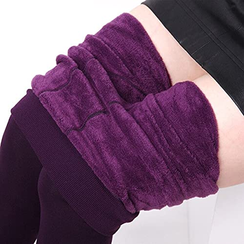 Leggings d'hiver Candy Velvet UKKO pantalon femme violet taille L chaud