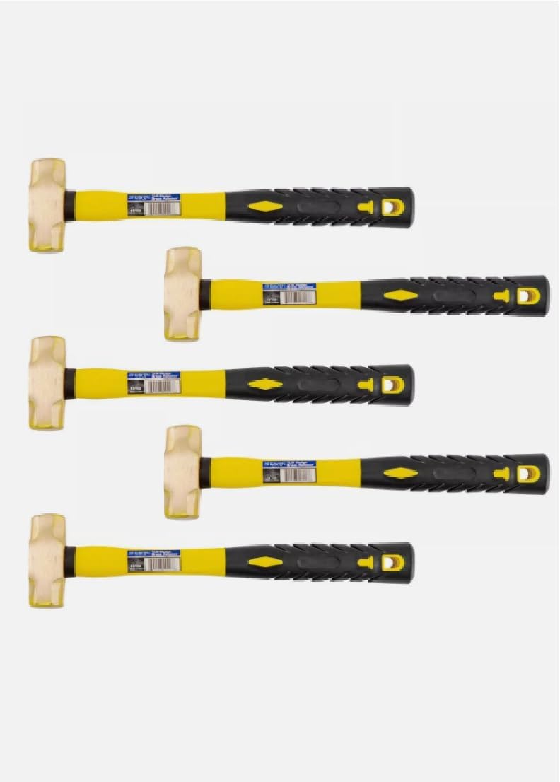 5-Pack 1-Pound Brass Sledge Hammer Non-Sparking Head w/Handle NEW