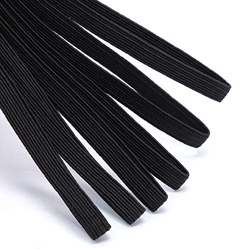 image for Elastic Bands for Sewing, Airisoer 109 Yards 1/4 Inch Wide Black High 