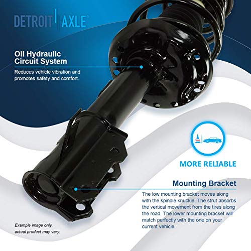 Image of Detroit Axle - Struts Shocks for 2011 2012 Chevy Cruze Volt Chevrolet Complete 2 Front Struts with Coil Springs 2 Rear Shock Absorbers Replacement Quick Install Ready Strut Assembly