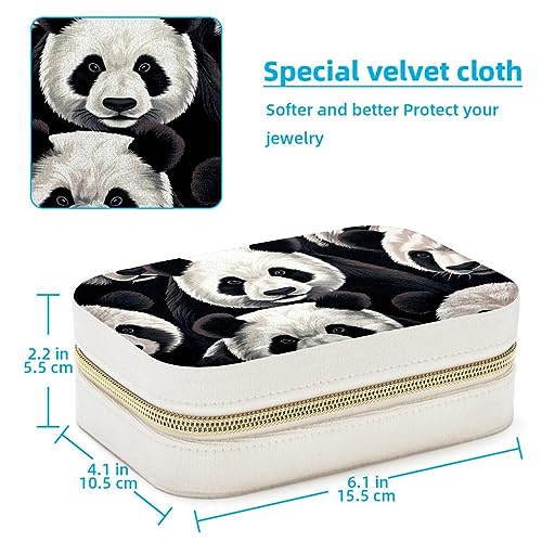 Boîte à bijoux portable Panda pour voyage et rangement bagues - 5
