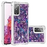 COTDINFOR Compatible with Samsung Galaxy S20 FE 5G Funda Liquid Case Bling Glitter Quicksand Sparkle Floating Silicone Shockproof Phone Cover Fundas para Galaxy S20 FE Dreamcatcher YB.