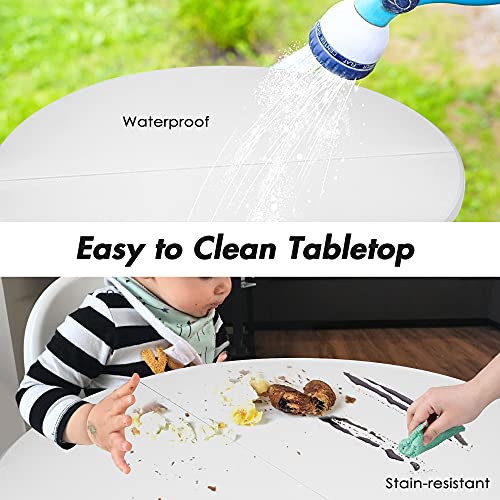 Vilobos 5 Pack Party Banquet Round Folding Table, 53” Dia Portable Card Table Comfortable for 6 to 8 Seat