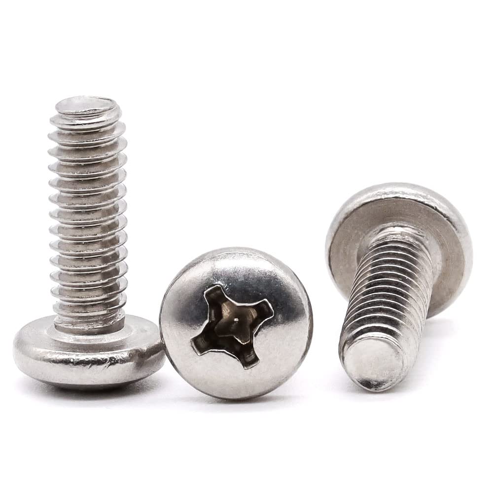 M6-1.0 x 8mm (30 pcs) Pan Head Machine Screws, 304 Stainless Steel 18/46, Full Thread, TV Screws, Connection Bolts - Image 4
