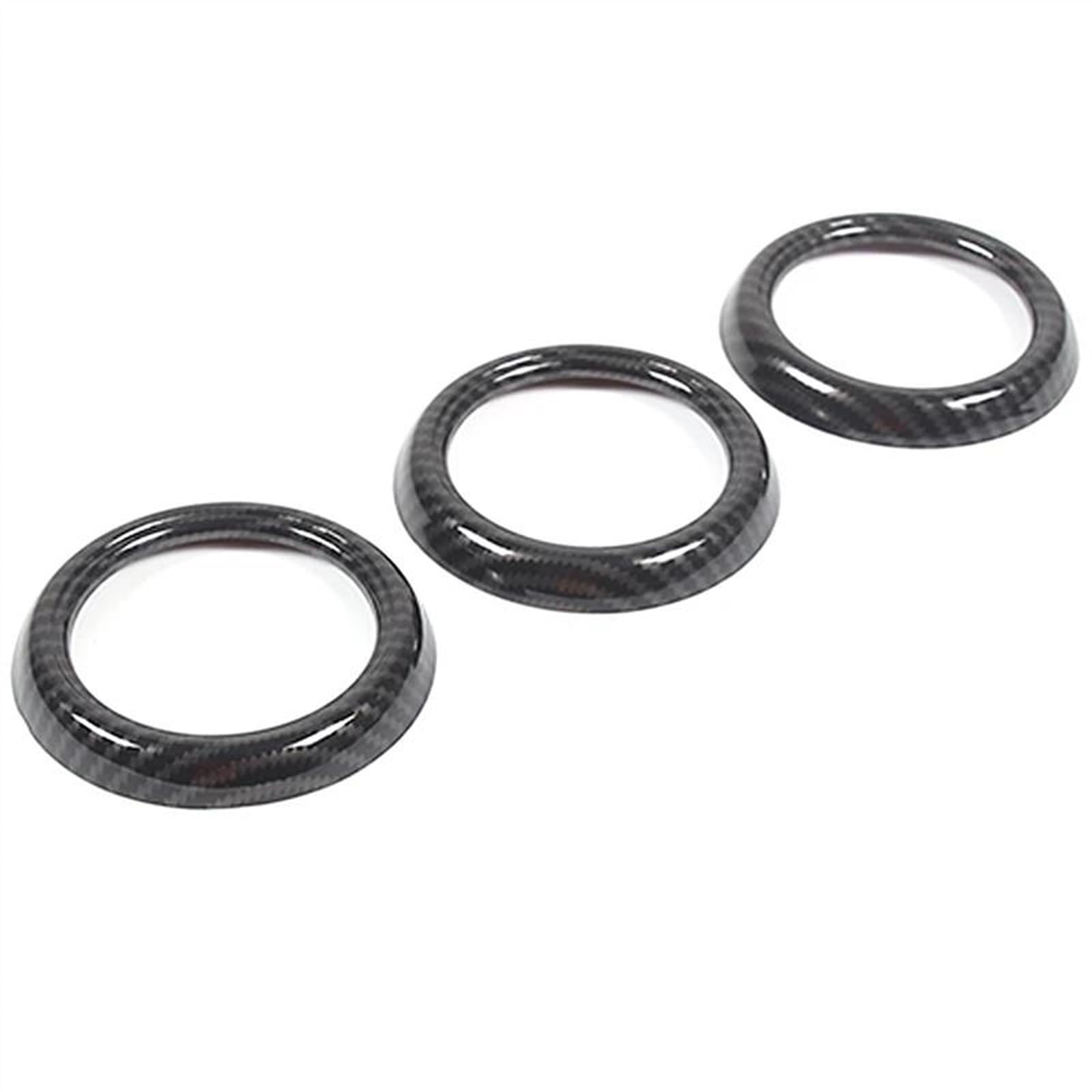 Piwine Carbon Fiber 3Pes Auto Decoration Interior Accessories Dashboard Air Outlet Decorative Ring Sticker For Mazda Mx-5 2016-2023