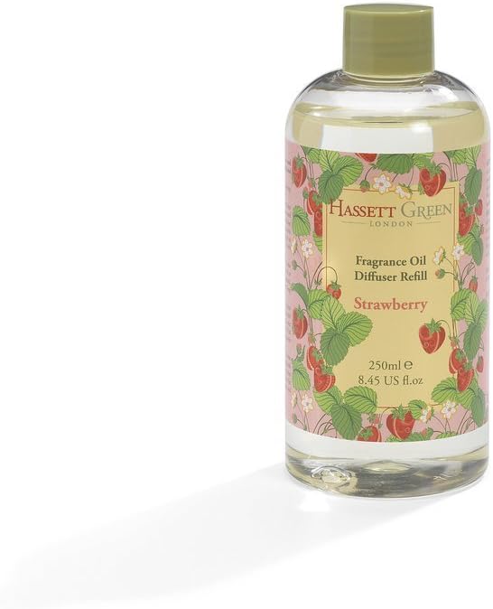 Hassett Green London - Strawberry - Fragrance Oil Reed Diffuser Refill - Larger Size 250ml Bottle, 250 ml (Pack of 1)
