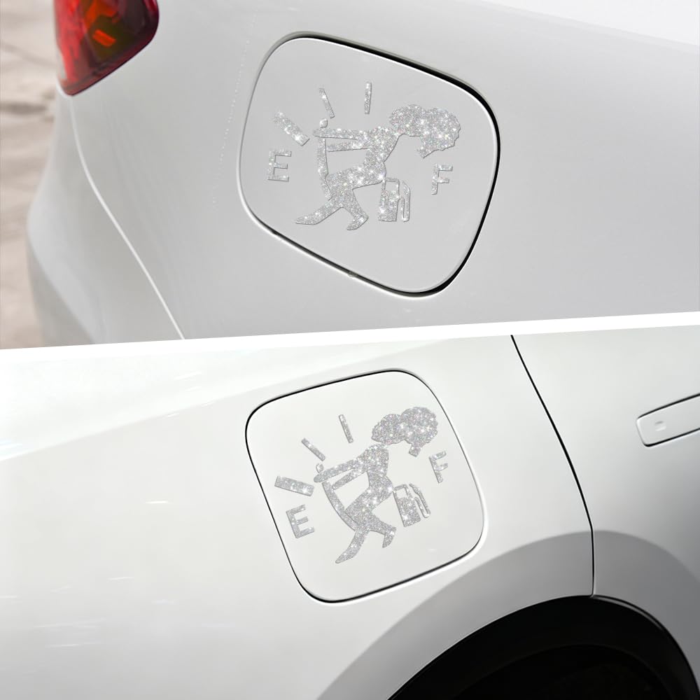 Lustiger Auto-Kraftstofftank-Aufkleber, lustige Auto-Aufkleber, EF-Logo, wasserdicht, hoher Gasverbrauch, Aufkleber, universelles Autozubehör, selbstklebende Tankanzeige, leere Aufkleber für