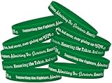 Fight Like a Girl - Pulsera de silicona (10 unidades), Unisexo, Verde
