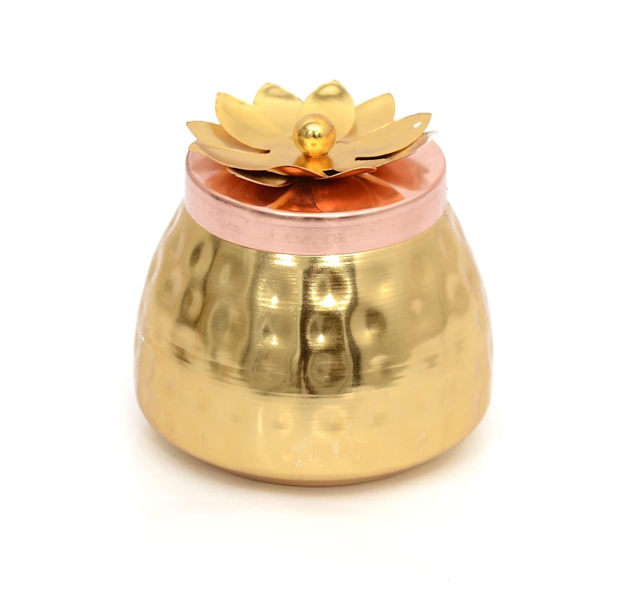Hammered Gold Copper Plated Jar/Copper Container for Dry Fruits/Decorative Serving Bowl (H-3.5")-image-37