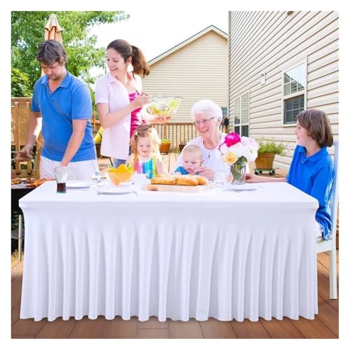 Nappe de table en élasthanne infroissable pour masquer les pieds de table