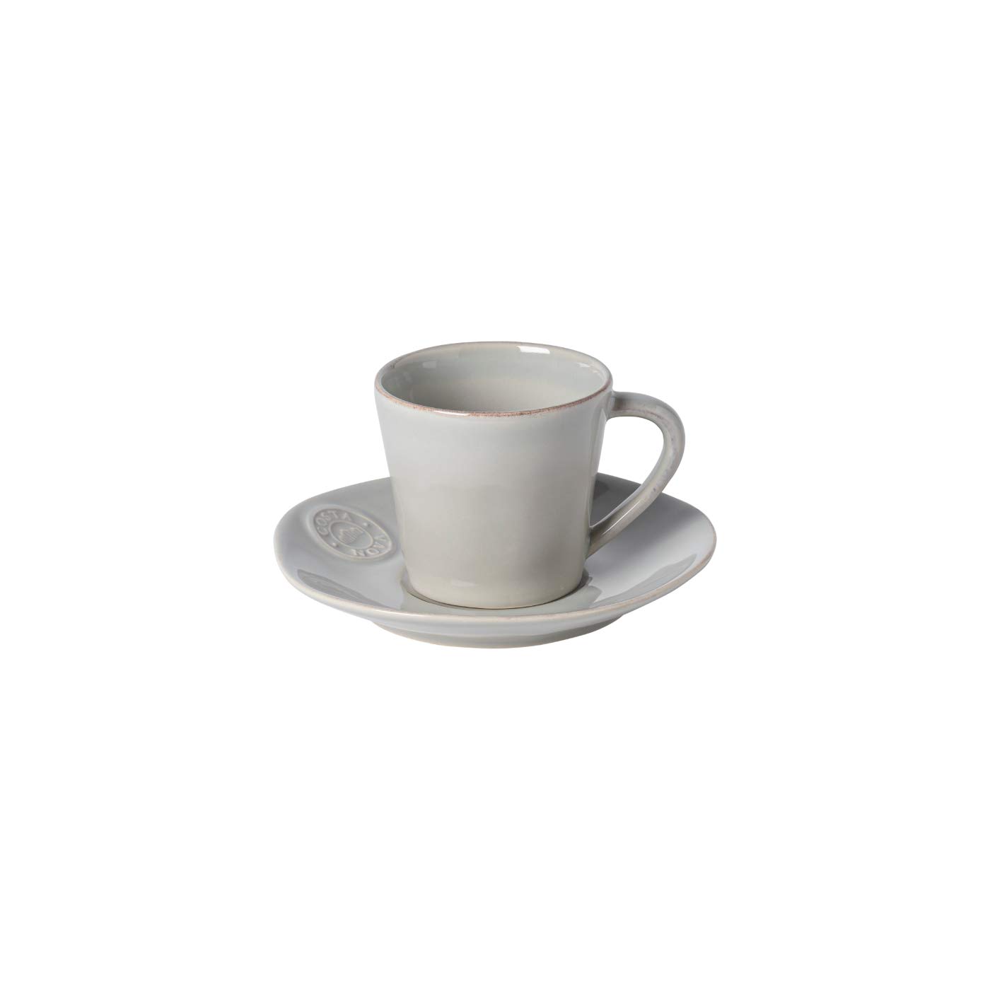 Costa Nova, Nova colección, Vajilla elegante, gres, Taza té y platillo, gris claro, 0.19 L, 6 piezas