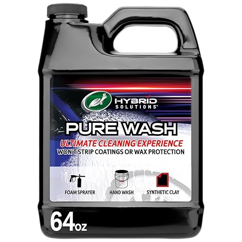 Turtle Wax 54320 Hybrid Solutions Slick-N-Slide Pure Wash, pH Neutral, Extreme Foaming Car Wash Soap, Hand Wash or Foam Cannon Application, Clay Bar Lubricant, Spot Free Clean, 64 oz. (Pack of 1)