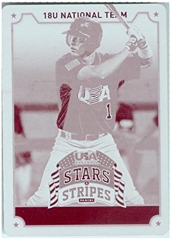 David Dahl baseball card (Colorado Rockies) 2015 USA Stars Stripes #29 Printing Plate Magenta One of One Rookie