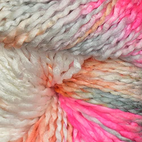Image of Knitting Yarn Thick Chunky Wool, Sumo Pink Grey 200 GMS Best Used with Knitting Needles-FK Art-IFB