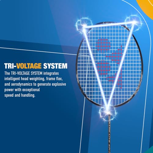 Image of Yonex Graphite Strung Badminton Racquet Voltric Lite 47i (G4, 77 Grams, 30 lbs Tension, Black)