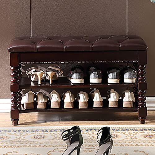 Banc à chaussures en bois avec assise pour optimiser les petits espaces - 4