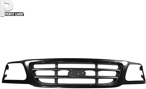 Miniatura 7 de Perfit Liner Nueva parrilla delantera negrogris oscuro compatible con Ford 1999-2004 F-150 y 1999 F-250 Pickup Truck Coupé 4WD modelo FO1200376