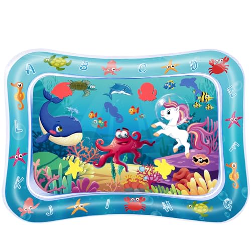 Wassermatte Baby, Wasserspielmatte BPA-frei Wassermatte für Baby Spielzeug wasserspielmatte baby Aufblasbare Spielmatte, Baby Sensorisches Wasserspielmatte Spielzeug ab 3 6 9 10 12Monate