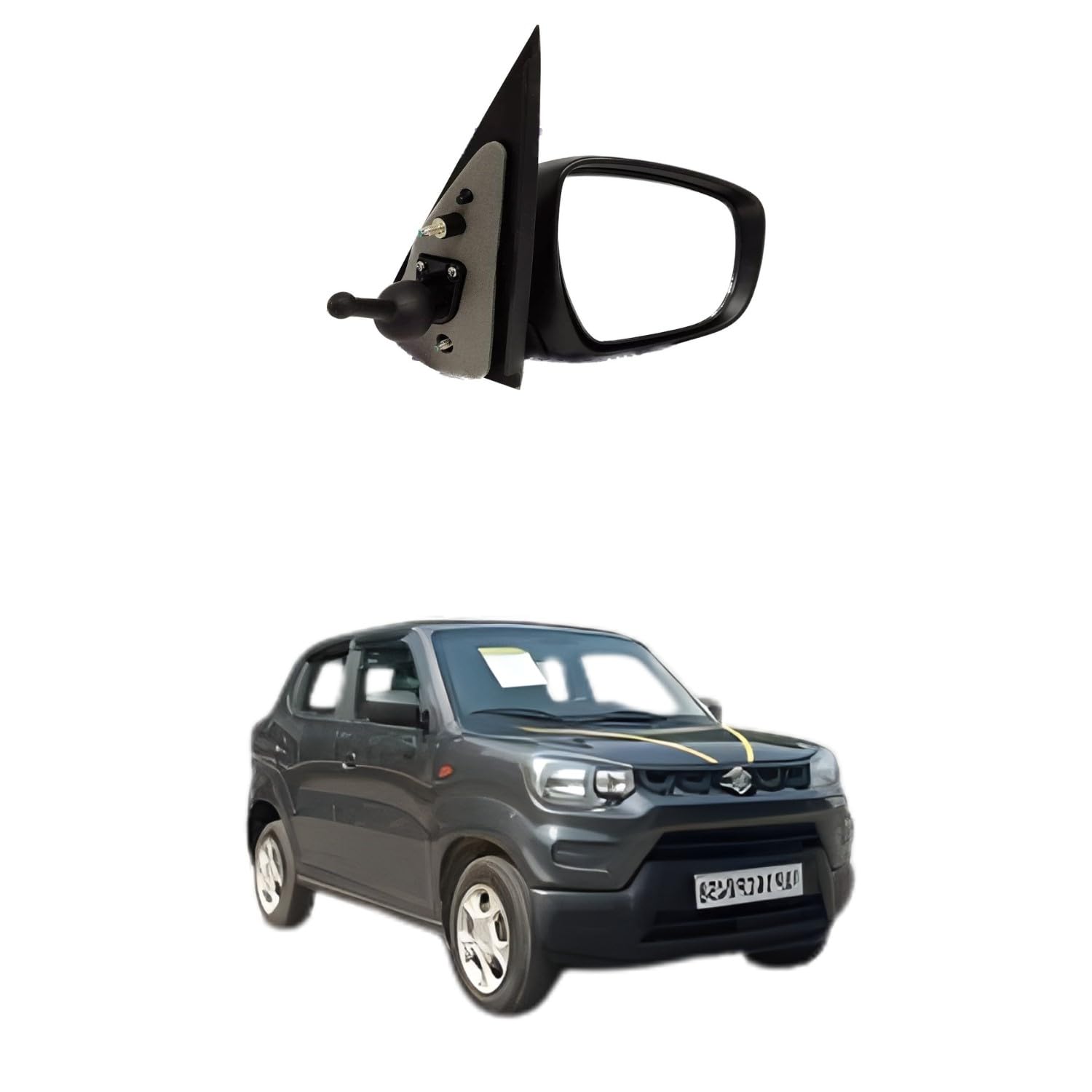 NARO S-Presso VXi Manual Mirror with Adjustment Handle – Right Side Rear View Mirror (Black, Pack of 1)-image-27