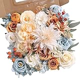 rongflower Artificial Flowers Combo Fake Silk Flowers Fall Bouquets for DIY Wedding Bouquets Centerp