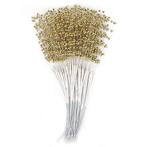 HERCHR 100Pcs Pearl Sticks Pearls for Flowers,Brides Bouquet,Pearl Sprays Corsage Creations Pearl Flowers Maids Pearl Stems Wedding Pearl Flower Spray for Wedding Home Party Decoration Art Craft