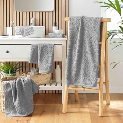 Douceur d'Intérieur Amazone 2 Waschlappen (15 x 21 cm), Grau, 100 Prozent Baumwolle – Bild 5