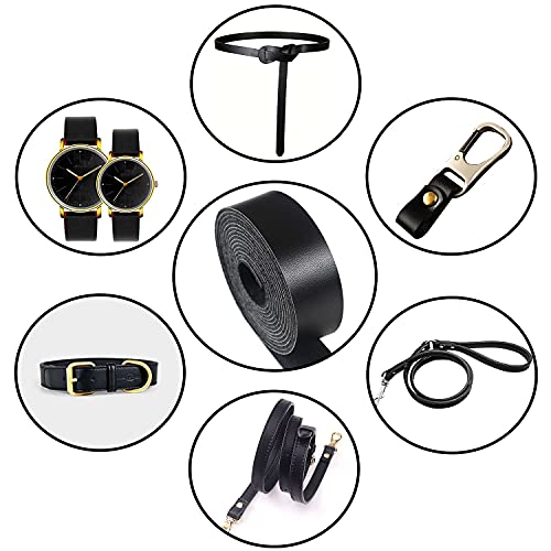 Cdy Black Faux Leather Strap 90 Inches Long 1 Inch Wide, Leather Belt Strips Very Suitable For Diy Craft Projects, Pet Collars, Traction Ropes,Belts, Clothing,Leather Watch Straps (Black) #TOP3