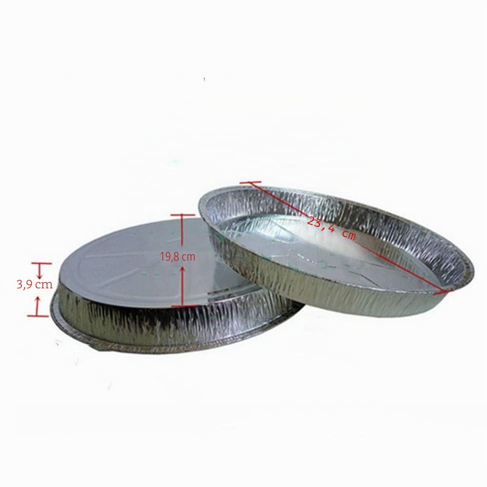 Lot de 30 moules ronds jetables en aluminium de 23 cm, moules à gâteau jetables et moules en aluminium pour la cuisson, la congélation et le stockage