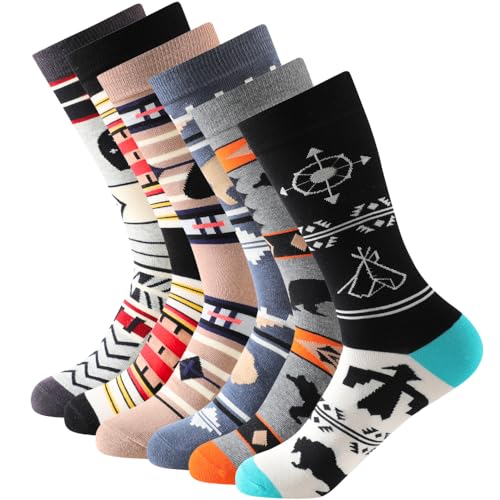 Balseti Calcetines Unisex con Estampados Divertidos. Calcetines Transpirables, Frescos y Cómodos para Hombre y Mujer. 85% Algodón. Pack 6 Pares Casual Diario. Tallas 39-42