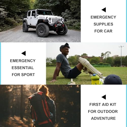 Image of Home Car First Aid Kit Refill Supplies for Business 300Pcs Emergency Kits Urgent Essential for Workpalce Outing Skating Waterproof First Aid Blue Bag for Backpacking 1st Aid