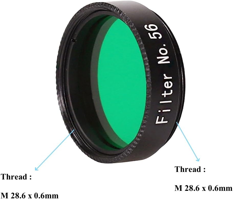 1.25" Telescope Eyepiece Filter Set Telescope Accessories Filters Kit with Storage Box for Enhancing Definition and Resolution in Lunar Planetary Observation (6 Color Filters)