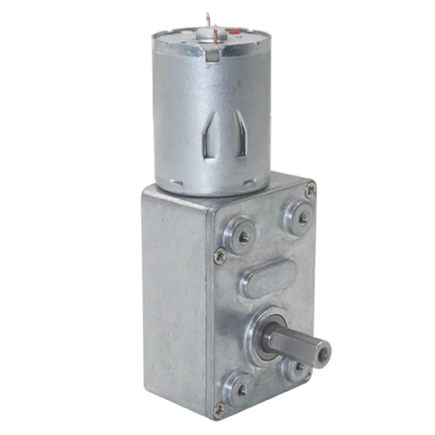 High Torque Worm Gear Motor DC 6V 12V 24V Low Speed Reducer Metal Gearbox 2-150 RPM Self-Locking Turbine Motor (30RPM 6V)