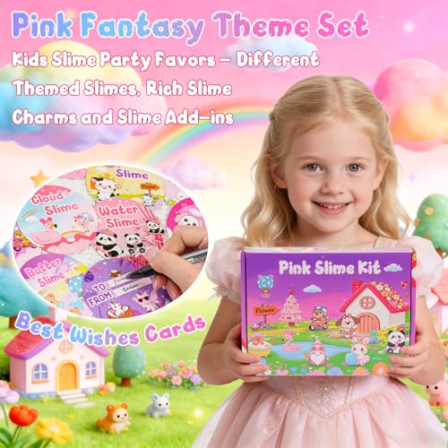 Image of 12 Pack Slimes, Pink Slime Kids, Clear Butter Cloud Slime kit for Girls Ages 8-12, for Kids Slime Party Favors Goodie Bag Easter Basket Stuffers, 4 5 6 7 8 9 10 Year Old Girl Birthday Gift Cute Stuff