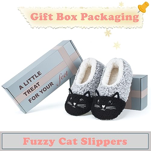 Image of The Metluks Cute Animal House Slippers, Warm Fuzzy Slipper Socks with Grippers Non Slip, Cozy Funny Gifts