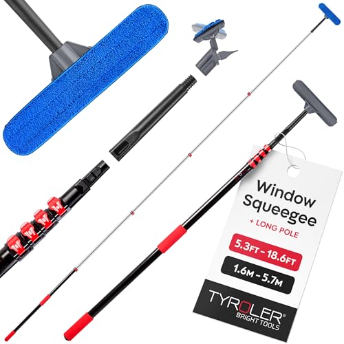 Image of Tyroler Professional Window Squeegee with Extension Pole 6-19 ft