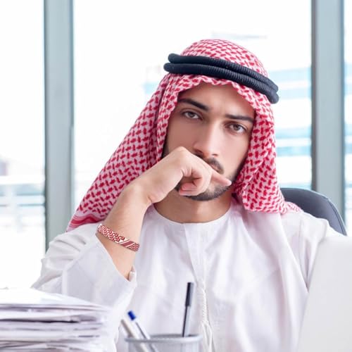 9 Pcs Keffiyeh Printed Bracelets Adjustable Braided Bracelet Arab Hand Woven Wristbands Boho Style Wrist Wrap Bracelet3