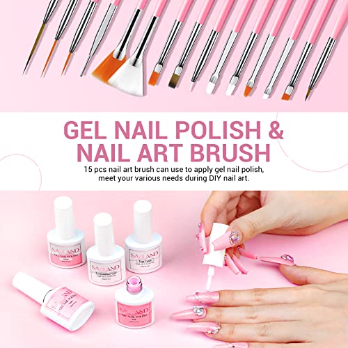 Image of SAVILAND Acrylic Nail Kit with Drill: Professional Nails Kit Acrylic Set with Everything U V Light Nail Art Brush Glitter Powder Nail Stuff for Home DIY Salon Use Christmas Gift Set