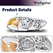 waltyotur Replacement for 2003 2004 2005 2006 2007 2008 Corolla Headlight Assembly Head Lamps Headlights Pair Left+Right