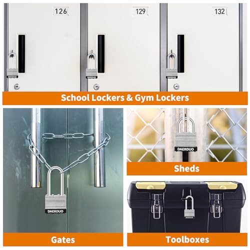 Image of 2 Pack 40 mm (1-9 /16 inch) Keyed Alike Laminated Padlocks with 4 Keys, Hardened Steel Short Shackle, Heavy-Duty Locks for Gym Lockers, Toolboxes, School Lockers, and Hasp Latches