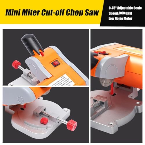 TsoLay Electric Mitre Saw Machine, 100W Mini Table Saw with Steel Cutting Blade, Adjustable 0-45° Bench Cut Off Chop Saw, 7800r/min, for DIY Handmade Wooden Model Crafts, Metal, Ceramic Tile - Image 6