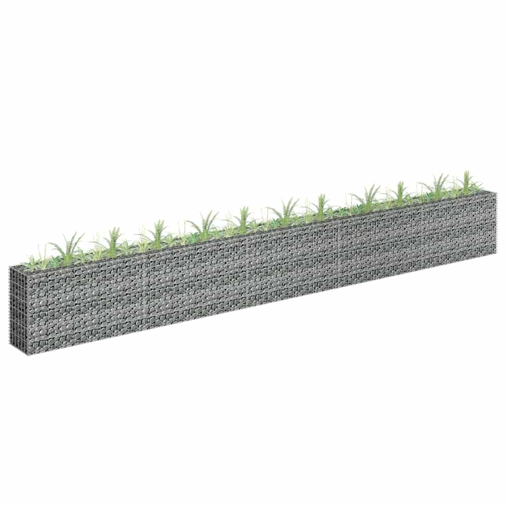 Jardinera de acero galvanizado 450x30x60cm resistente intemperie para huerto y balcón