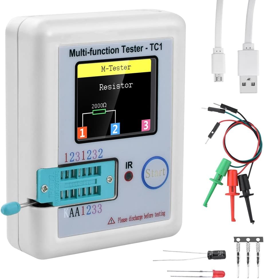 1.8inch Colorful Display Pocketable Multifunctional TFT Backlight Transistor LCR-TC1 Tester for Diode Triode Capacitor Resistor Transistor LW21