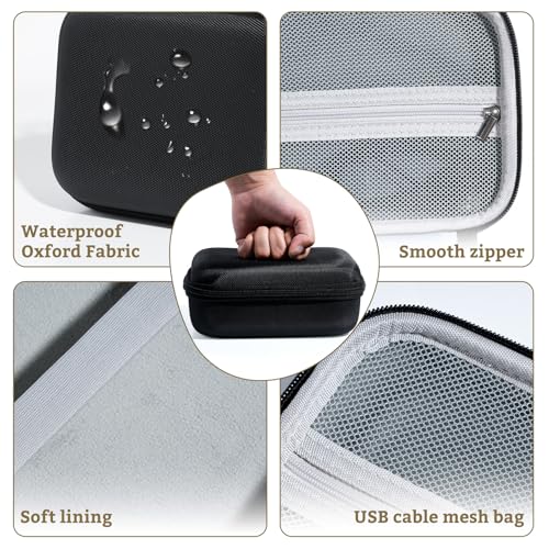 Image of Phomemo Case for M110 /M220 /M250 /M221 /M108 Label Maker,Oxford Fabric Waterproof & Shockproof Portable Label Printer Storage Bag for Labels Roll, USB Cable, Black (Only Bag)
