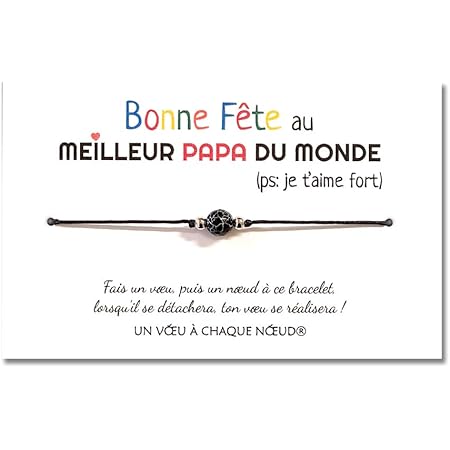 Carte De Voeux Papa Mon Heros Bracelet Porte Bonheur œil De Tigre Enveloppe Fabrique En France Idee Cadeau Original Anniversaire Papa Fete Des Peres On T Aime Papa