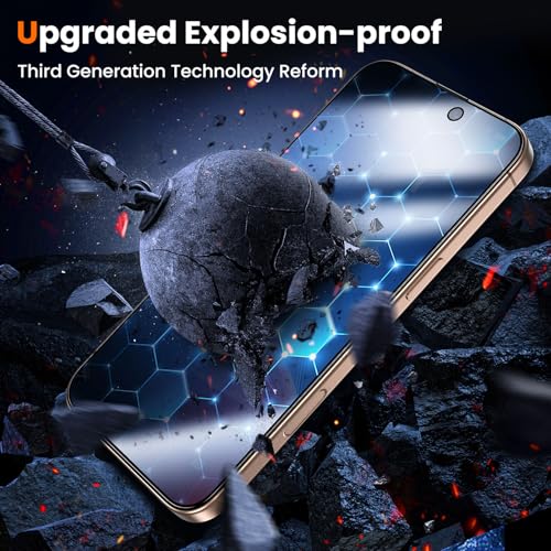 UniqueMe for iPhone 16 Pro Privacy Screen Protector - [Military Grade Shatterproof & 9H+ Hardness] Screen Protector 16 Pro Tempered Glass Full Coverage Protection, Easy to install, 2 Packs by UniqueMe - Image 5