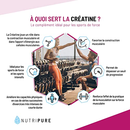 Nutripure | Créatine Monohydrate Poudre Creapure® 100% Pure | Goût Neutre | Vegan | Augmentation Force Musculaire | Idéale pour les Sports Intensifs et la Musculation | 150g | Fabriqué en Allemagne – Image 6