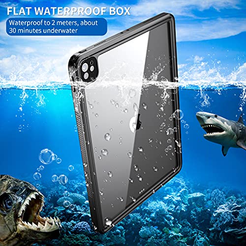 Ipad Pro 12.9 Inch Gen 5 Waterproof Case 2021,Underwater Protective Dustproof Shockproof Case Cover With 360 Full-Body Protection,Ipad Pro 12.9 Inch 5Th Generation Case With Lanyard And Kickstand #TOP6
