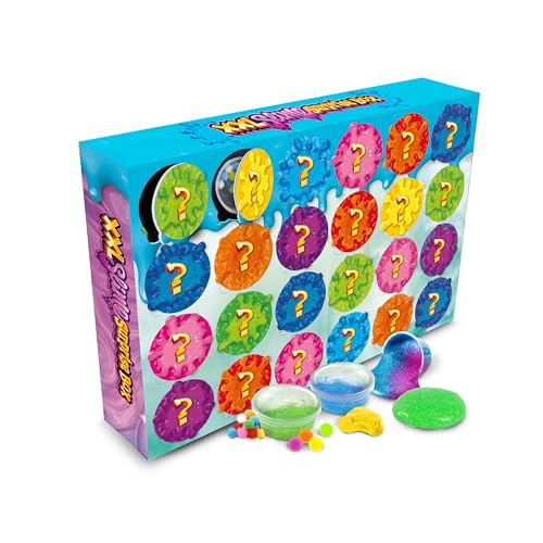 Toi-Toys Adventskalender Slime 2025 24 Tage Überraschungen mit Buntem Schleim Glitzer & Zubehör kreativer Adventskalender für Kinder ab 5 Jahren zum Kneten Mischen & Dekorieren